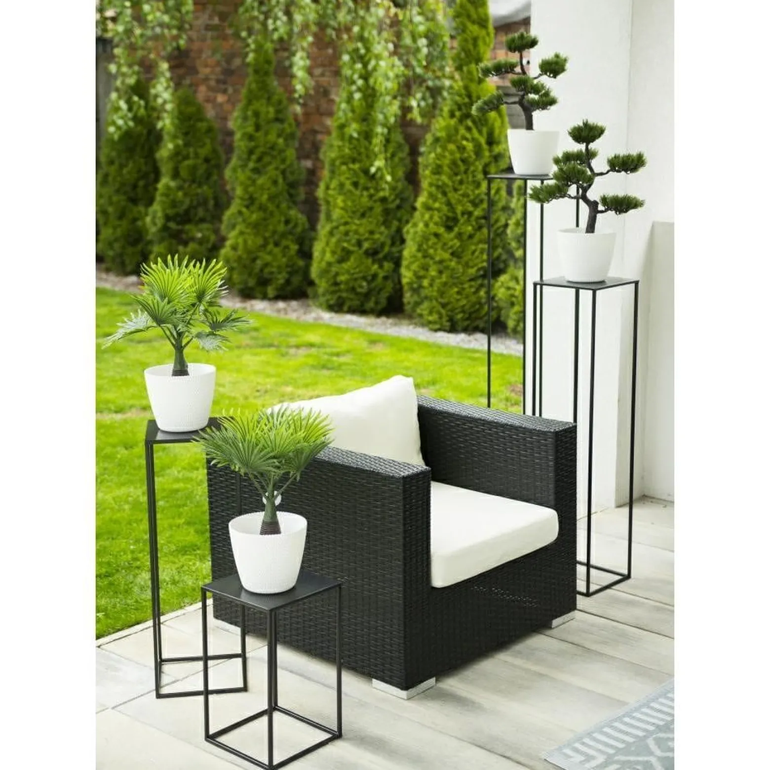 Czarny nowoczesny kwietnik stojący 70 cm LOFT
