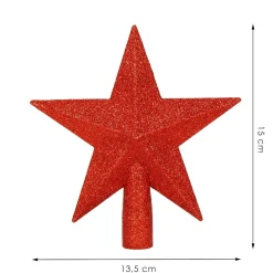 Czubek na choinkę 15 cm szpic, gwiazda czerwona