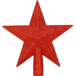 Czubek na choinkę 15 cm szpic, gwiazda czerwona