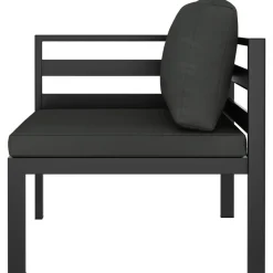 9-cz. zestaw mebli ogrodowych, poduszki, aluminium, antracyt