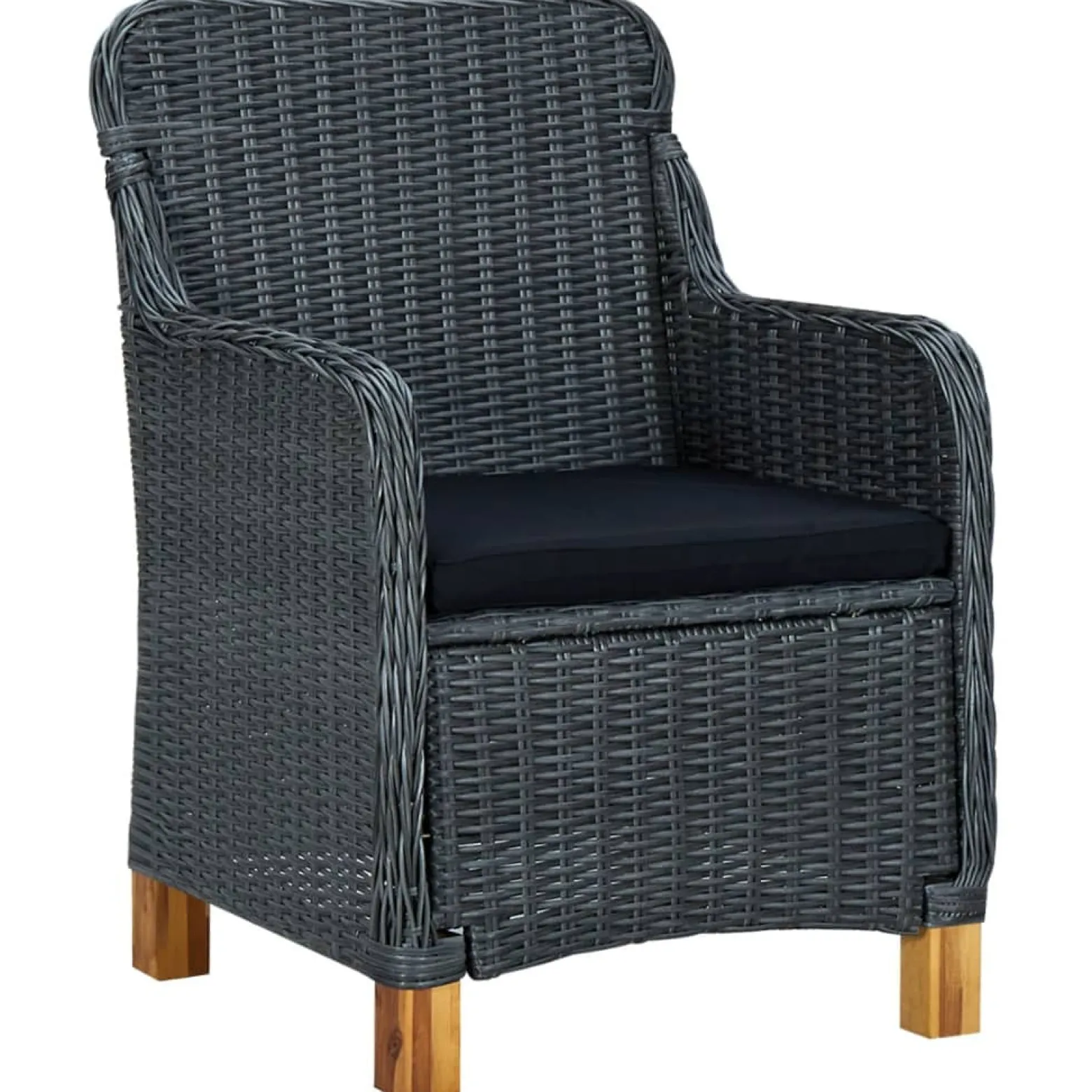 7-cz. zestaw mebli ogrodowych, poduszki, rattan PE, ciemnoszary