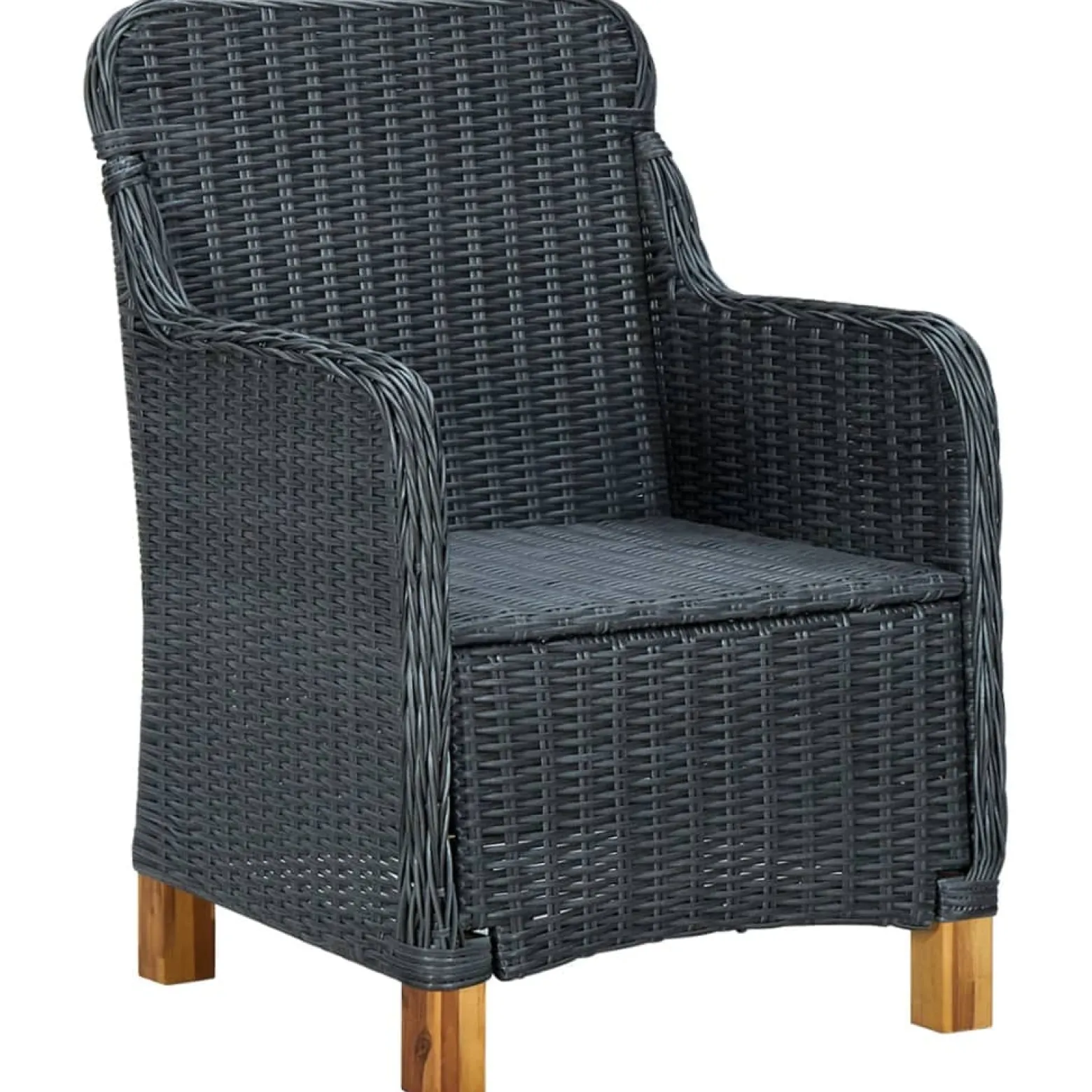 7-cz. zestaw mebli ogrodowych, poduszki, rattan PE, ciemnoszary
