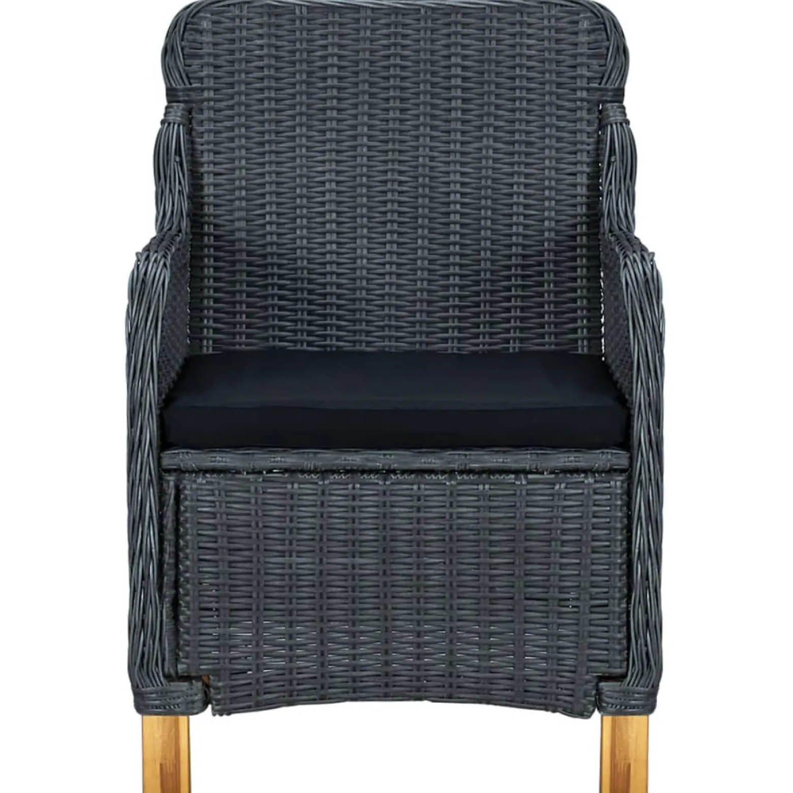 7-cz. zestaw mebli ogrodowych, poduszki, rattan PE, ciemnoszary