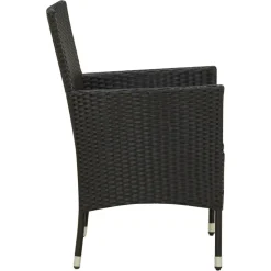 5-cz. zestaw mebli ogrodowych z poduszkami, rattan PE, czarny