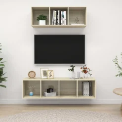 2-cz. zestaw szafek TV dąb sonoma materiał drewnopochodny