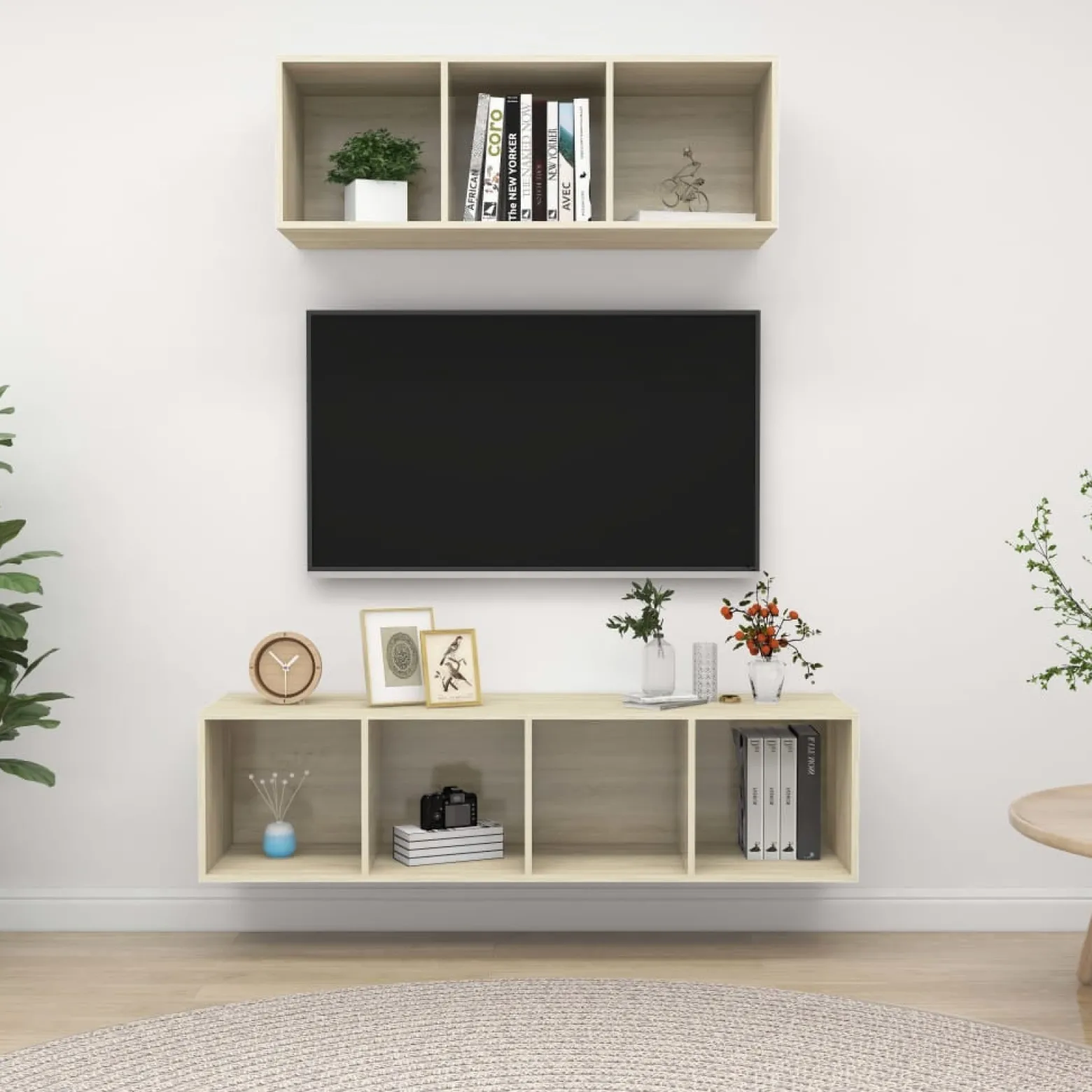 2-cz. zestaw szafek TV dąb sonoma materiał drewnopochodny