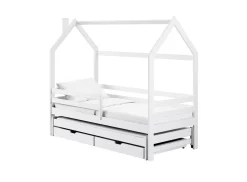 DANEK 80x160 białe łóżko dziecięce domek Lano Meble