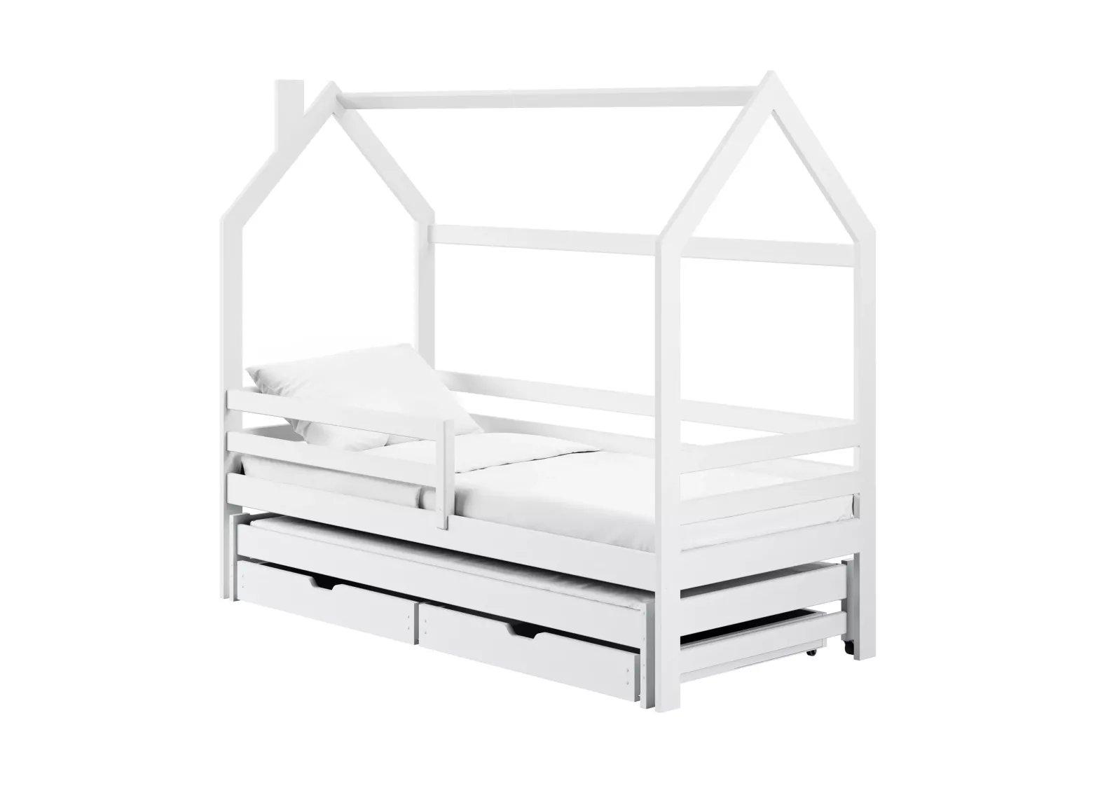 DANEK 80x160 białe łóżko dziecięce domek Lano Meble