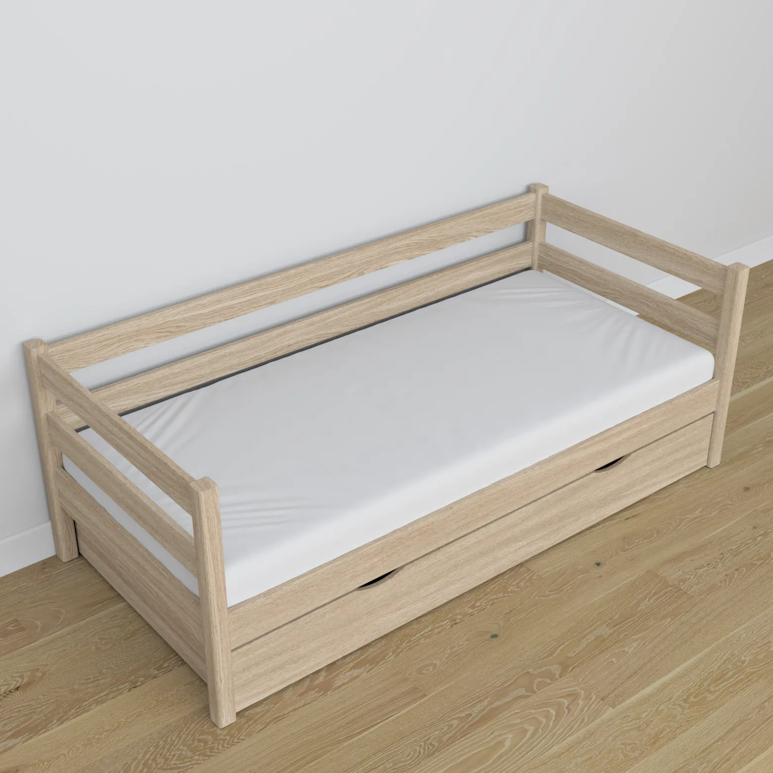 Dębowe łóżko sofa z szufladą N01