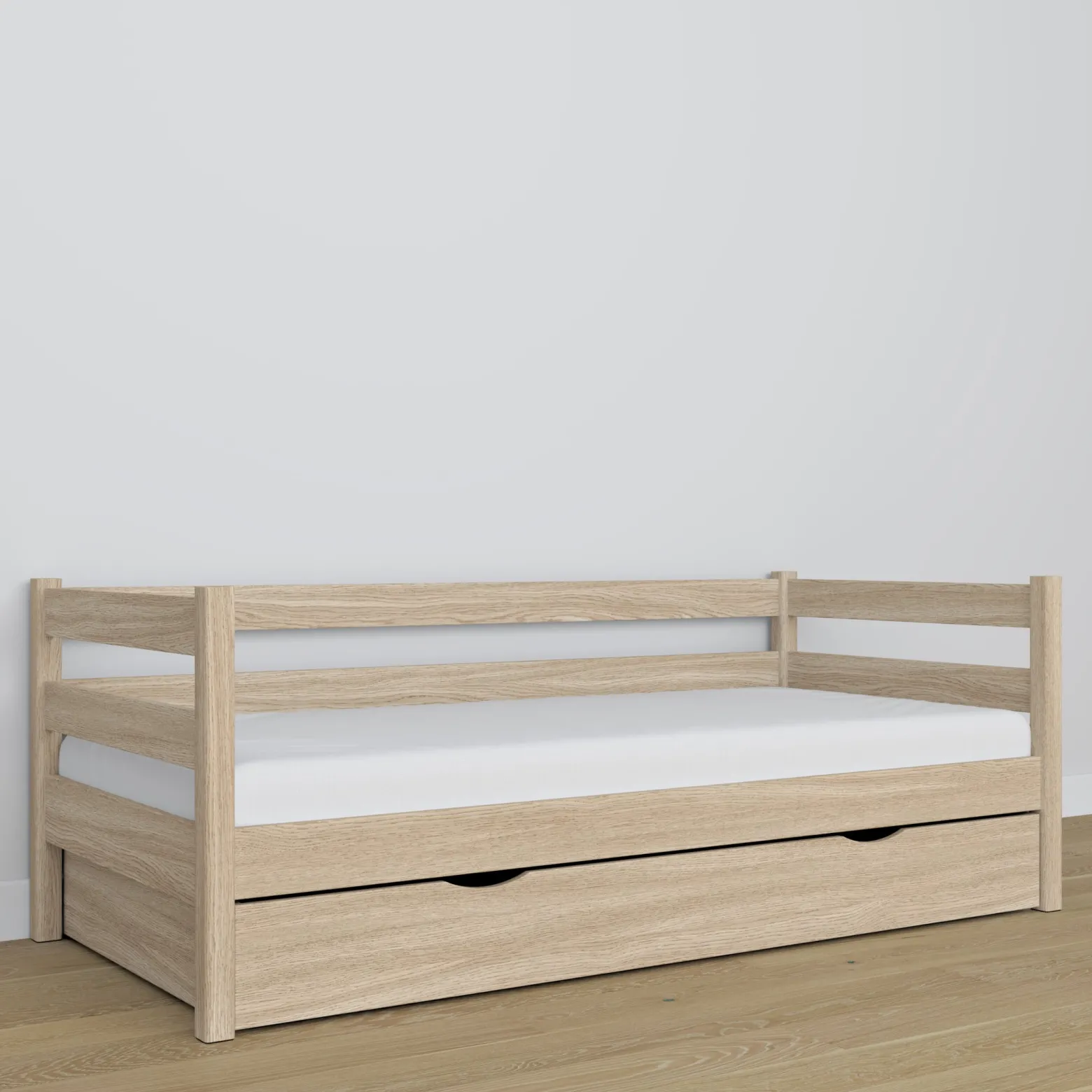 Dębowe łóżko sofa z szufladą N01