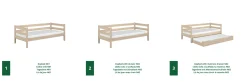 Dębowe łóżko sofa z szufladą N01