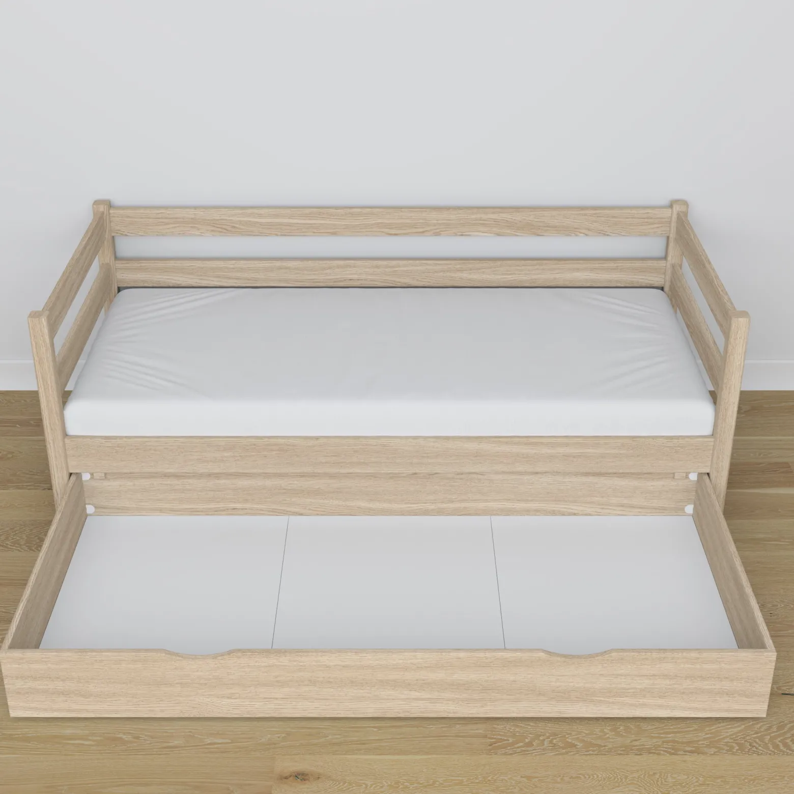 Dębowe łóżko sofa z szufladą N01