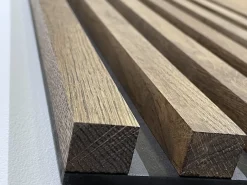 Dębowy panel Zegar w Lamelach 155x30cm brązowy