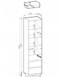 Dąb Vicenza Komoda z szufladami na metalowych nóżkach 154cm Nilo ps