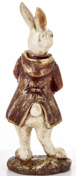Dekoracja - królik 35x14x9 cm MALJUNA-2 w płaszczu z kapturem