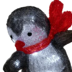 Dekoracja - LED Pingwinek na snowbordzie 32,5x30 cm