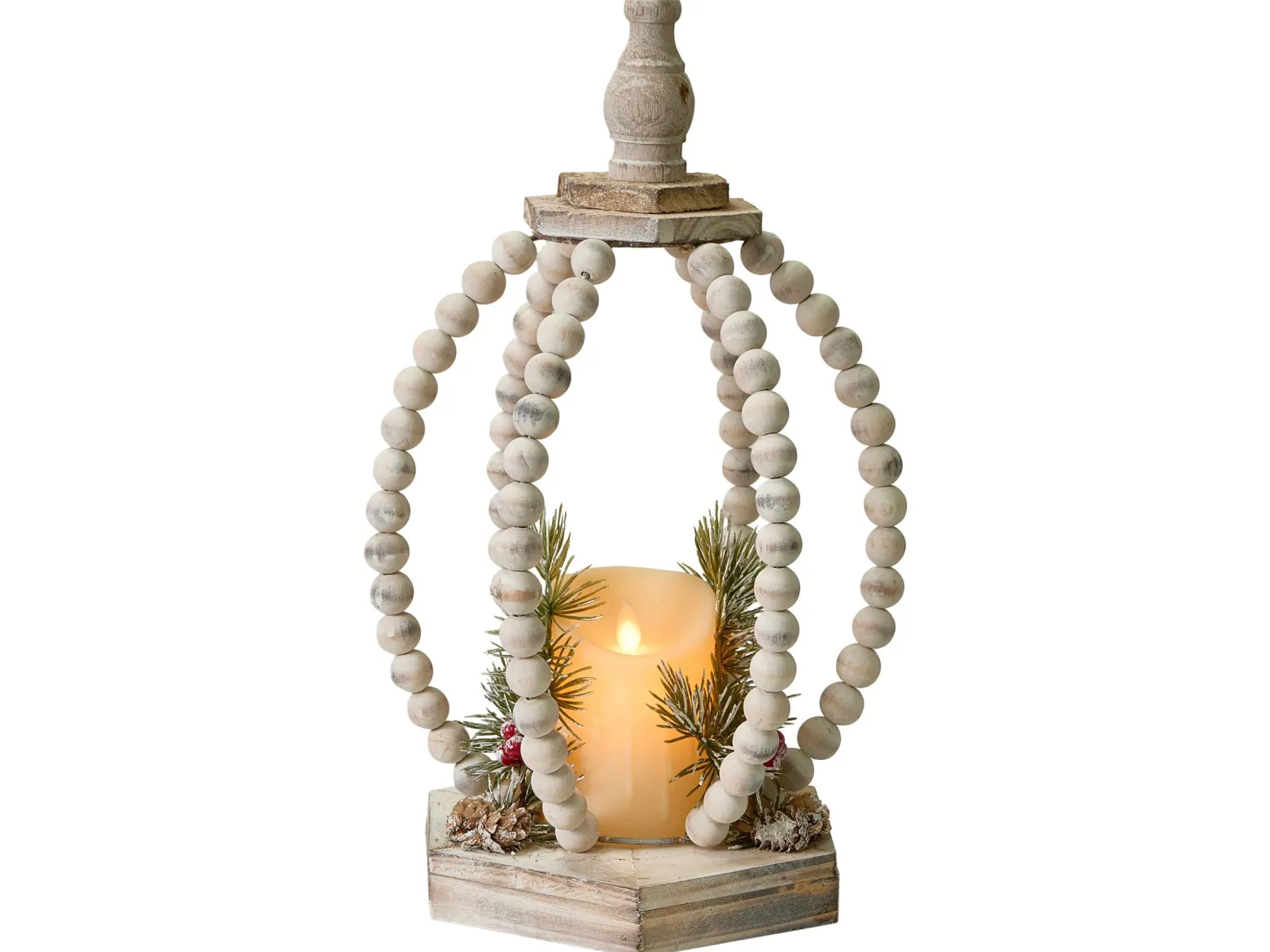 Dekoracja świąteczna LED lampion jasnobrązowa