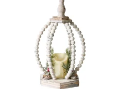Dekoracja świąteczna LED lampion jasnobrązowa