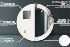 Dekoracyjne lustro Ścienne fi60 OkrągłeAbstrakcja marmur