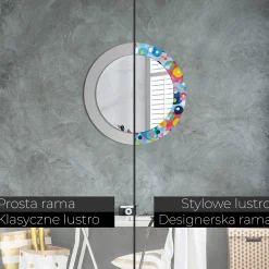 Dekoracyjne lustro fi60 Ścienne okrągłe - Kolorowe koła