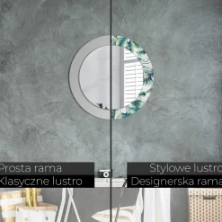 Dekoracyjne lustro Okrągłe fi60 Ścienne - Liście
