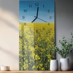 Dekoracyjny zegar 30x60 Pole Kwiatów nowoczesny do salonu