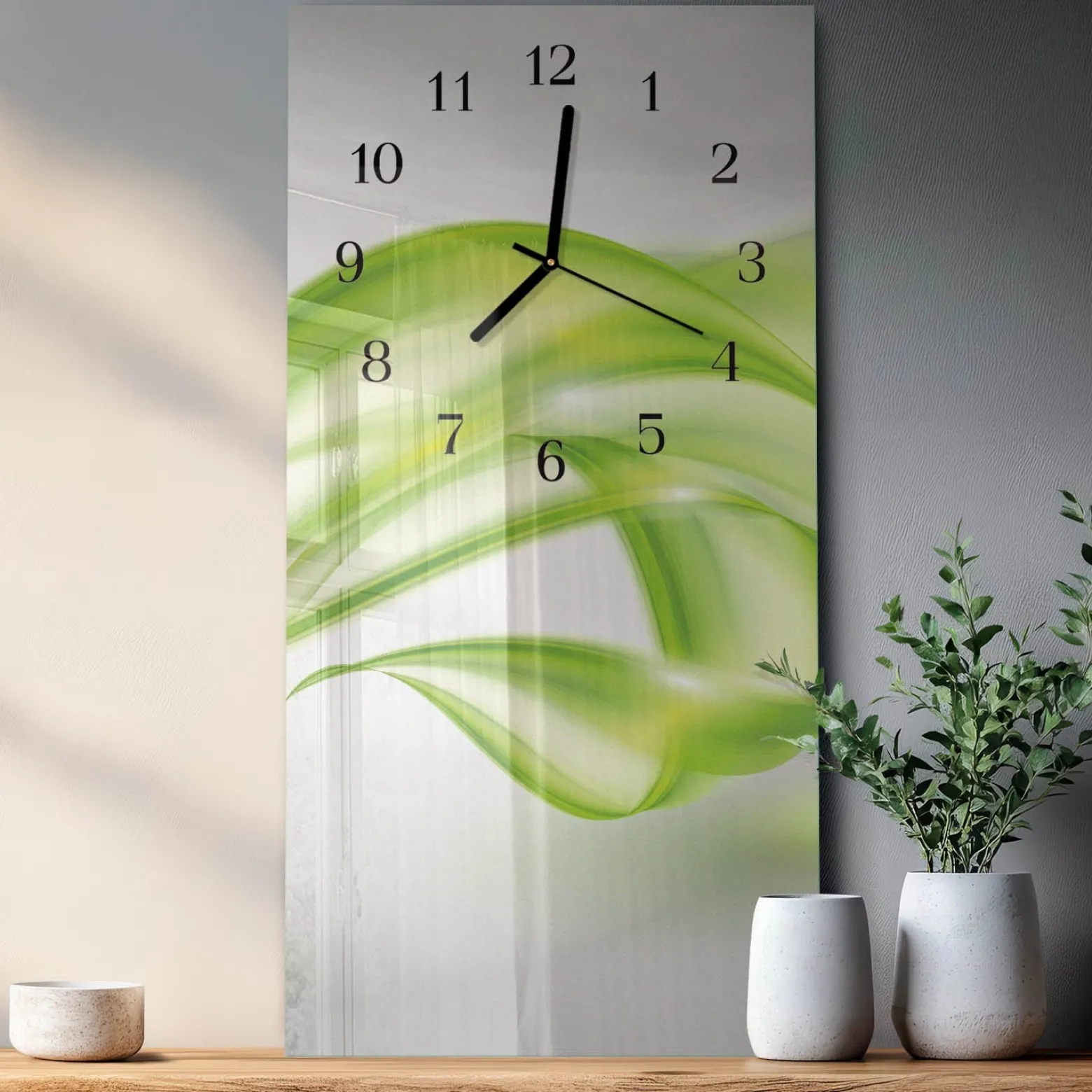 Dekoracyjny zegar 30x60 Abstrakcyjne Linie design na ścianę
