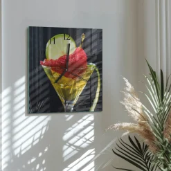 Dekoracyjny zegar 30x30 Koktajl nowoczesny do salonu