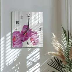 Dekoracyjny zegar 30x30 Orchidea design na ścianę