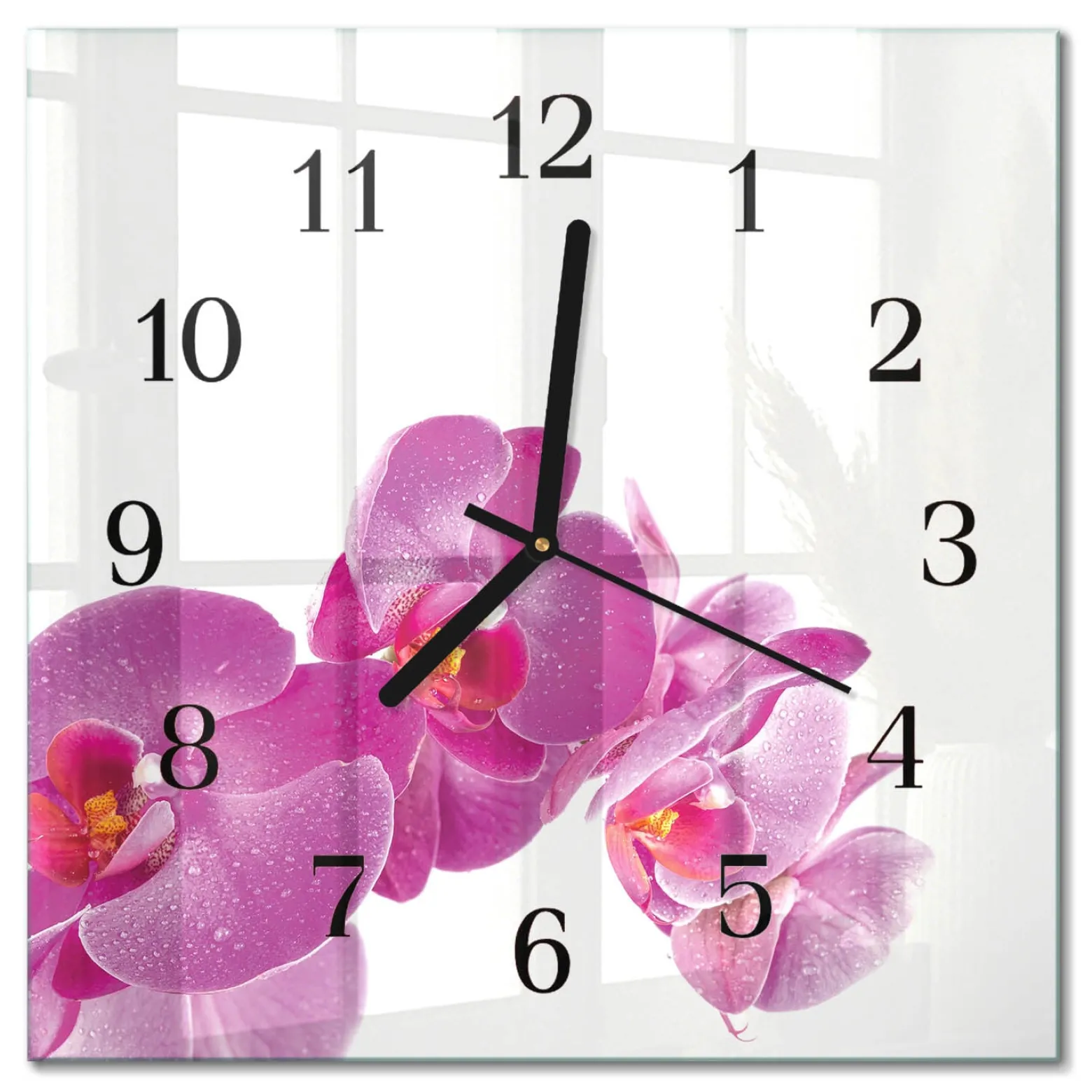 Dekoracyjny zegar 30x30 Orchidea design na ścianę