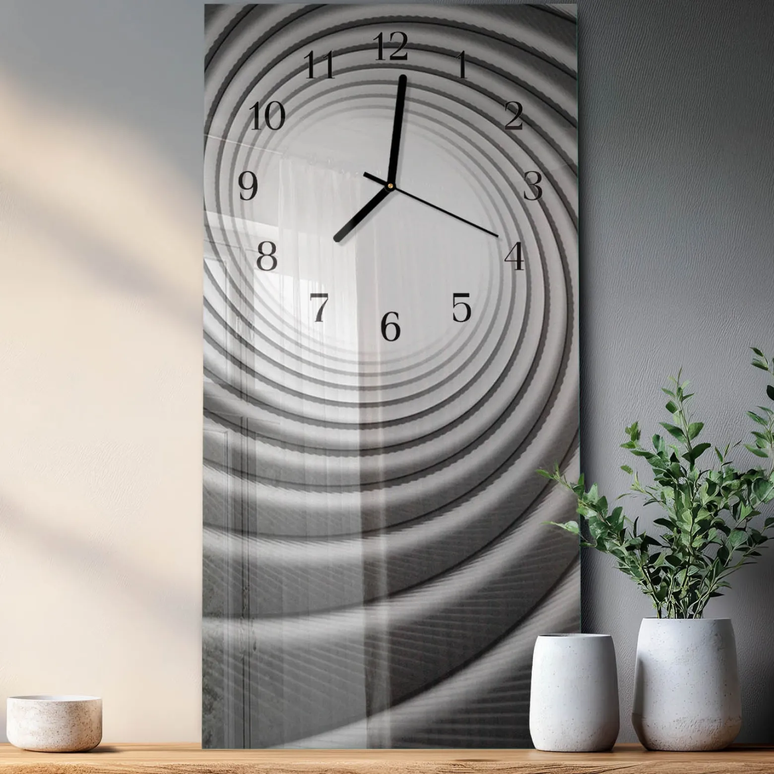 Dekoracyjny zegar 30x60 Wir cichy mechanizm salon