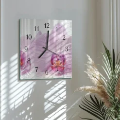 Designerski zegar 30x30 Orchidea dekoracyjny na ścianę