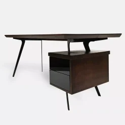 Designerskie biurko dębowe - metalowe nogi do biura VITA