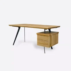 Designerskie biurko dębowe - metalowe nogi do biura VITA