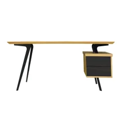 Designerskie biurko dębowe - metalowe nogi do biura VITA