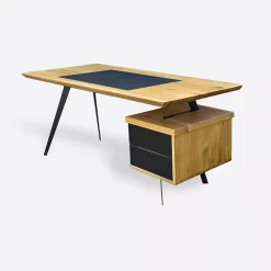 Designerskie biurko dębowe - metalowe nogi do biura VITA
