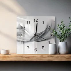 Designerski zegar 30x30 Abstrakcja dekoracyjny do salonu