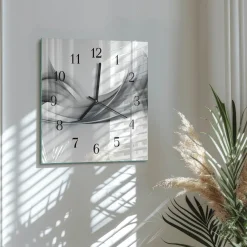 Designerski zegar 30x30 Abstrakcja dekoracyjny do salonu