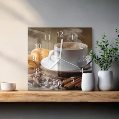 Designerski zegar 30x30 Anyż Cynamonowy dekoracyjny na ścianę