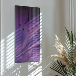 Designerski zegar 30x60 Fale fioletu dekoracyjny do salonu