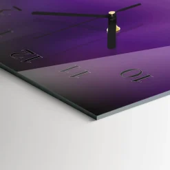 Designerski zegar 30x60 Fale fioletu dekoracyjny do salonu