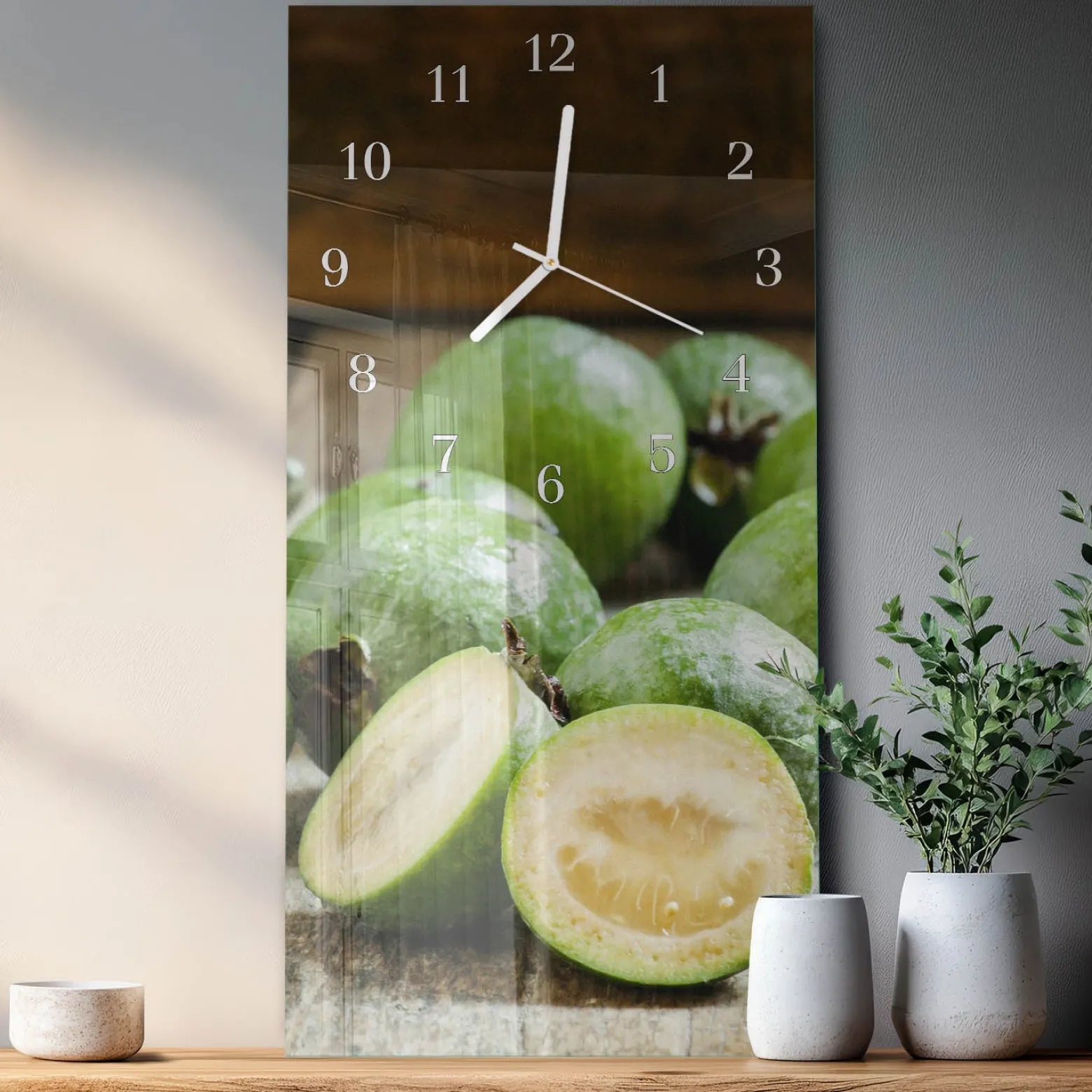Designerski zegar 30x60 Granaty dekoracyjny na ścianę