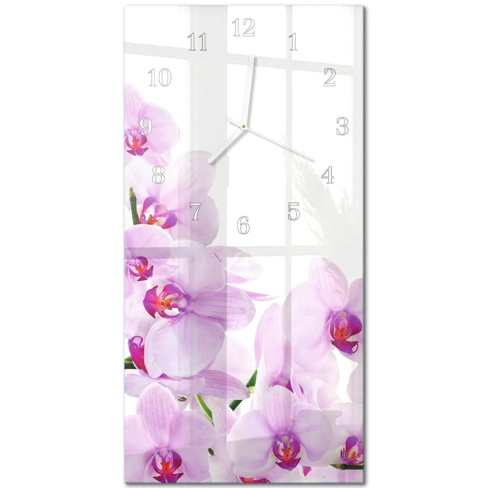 Designerski zegar 30x60 Orchidee dekoracyjny na ścianę