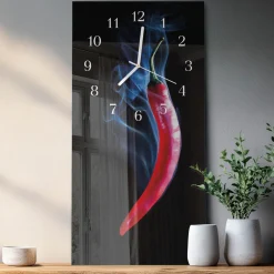 Designerski zegar 30x60 Papryka zegar ścienny
