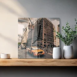 Designerski zegar 30x30 Taxi dekoracyjny na ścianę