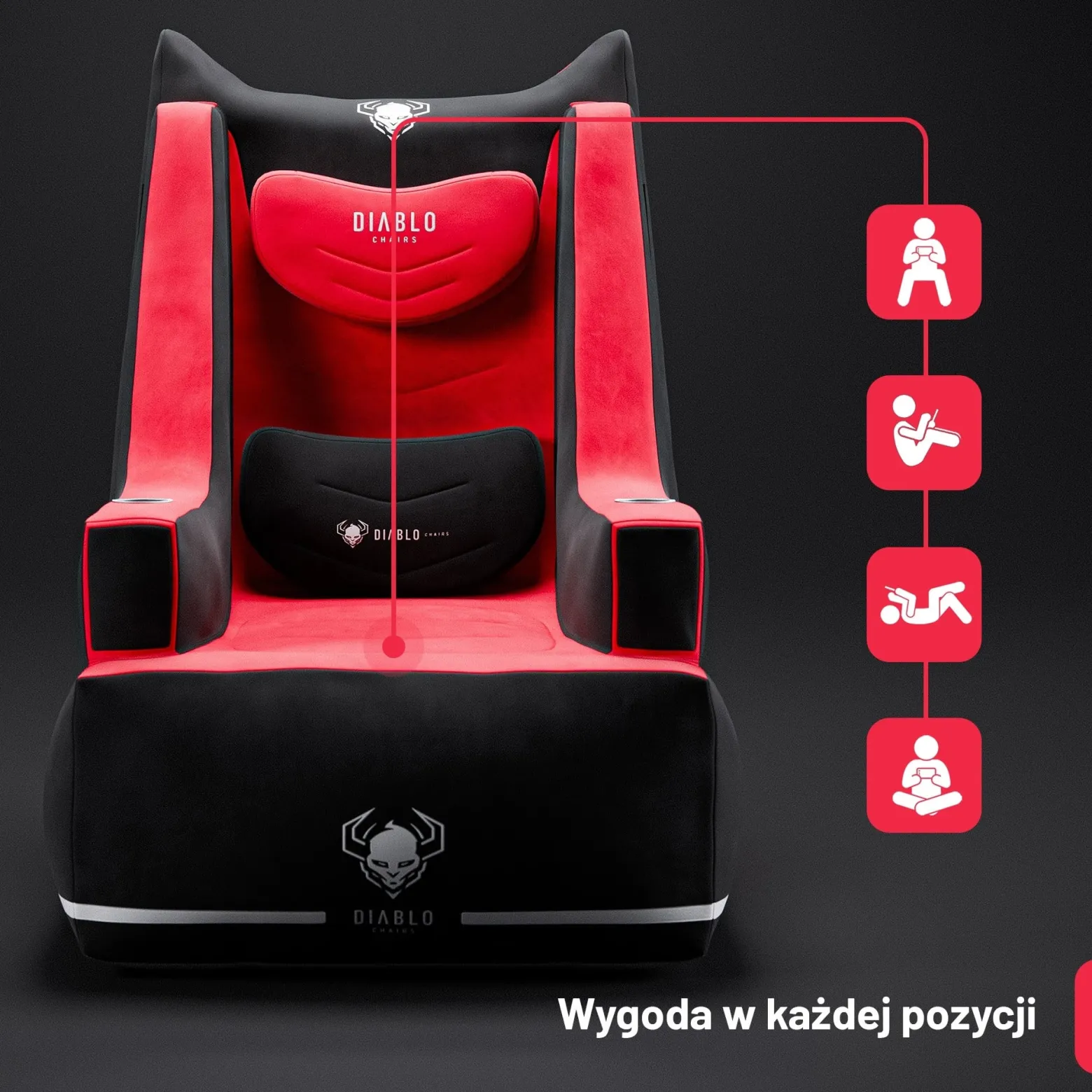 DIABLO Fotel Gamingowy + Pompka BAGER