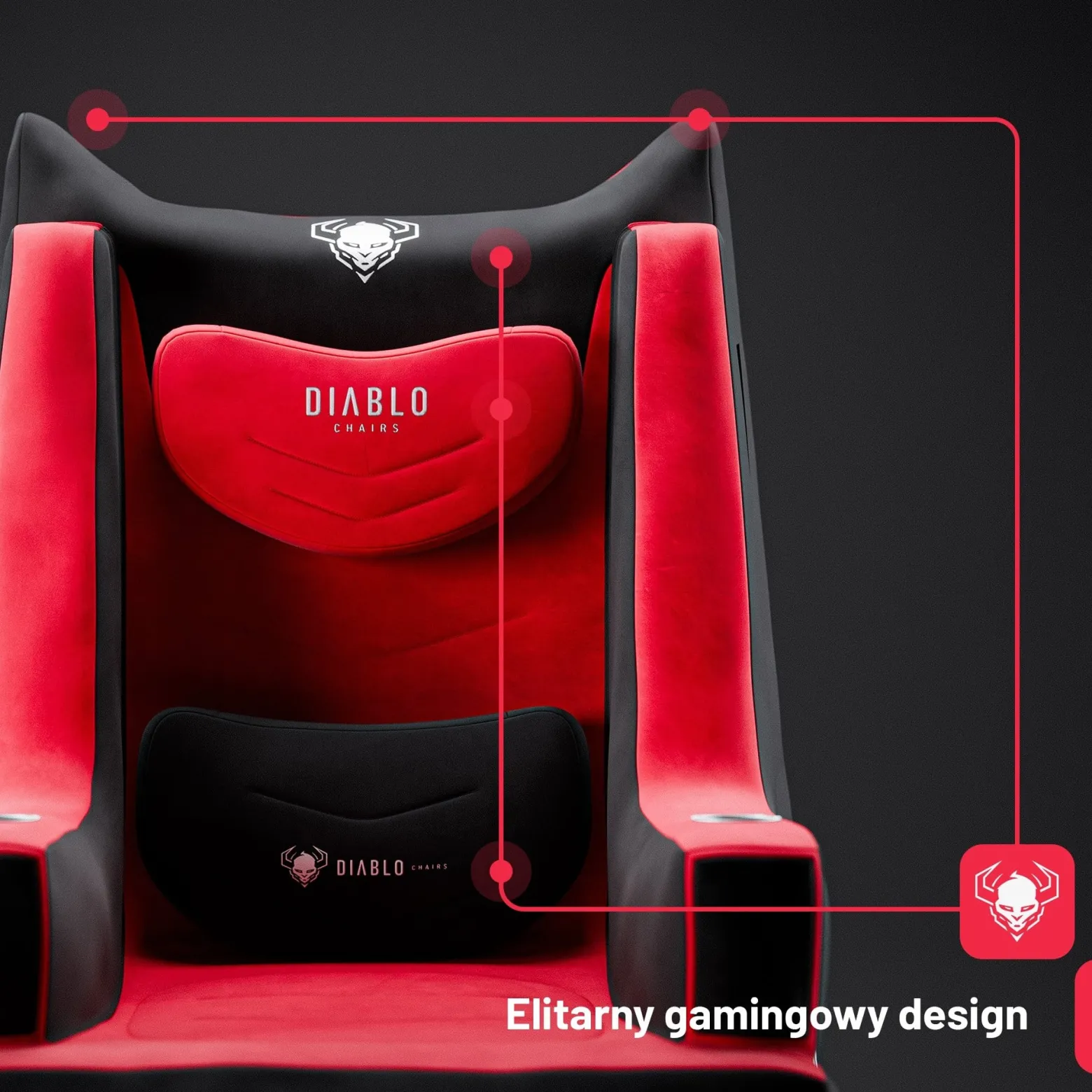 DIABLO Fotel Gamingowy + Pompka BAGER