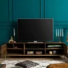 DIAMOND Szafka RTV #205 Mango olejowane + metal 190x45x50 cm