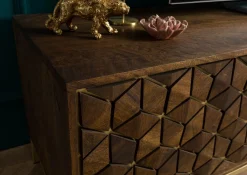 DIAMOND Szafka RTV #205 Mango olejowane + metal 190x45x50 cm