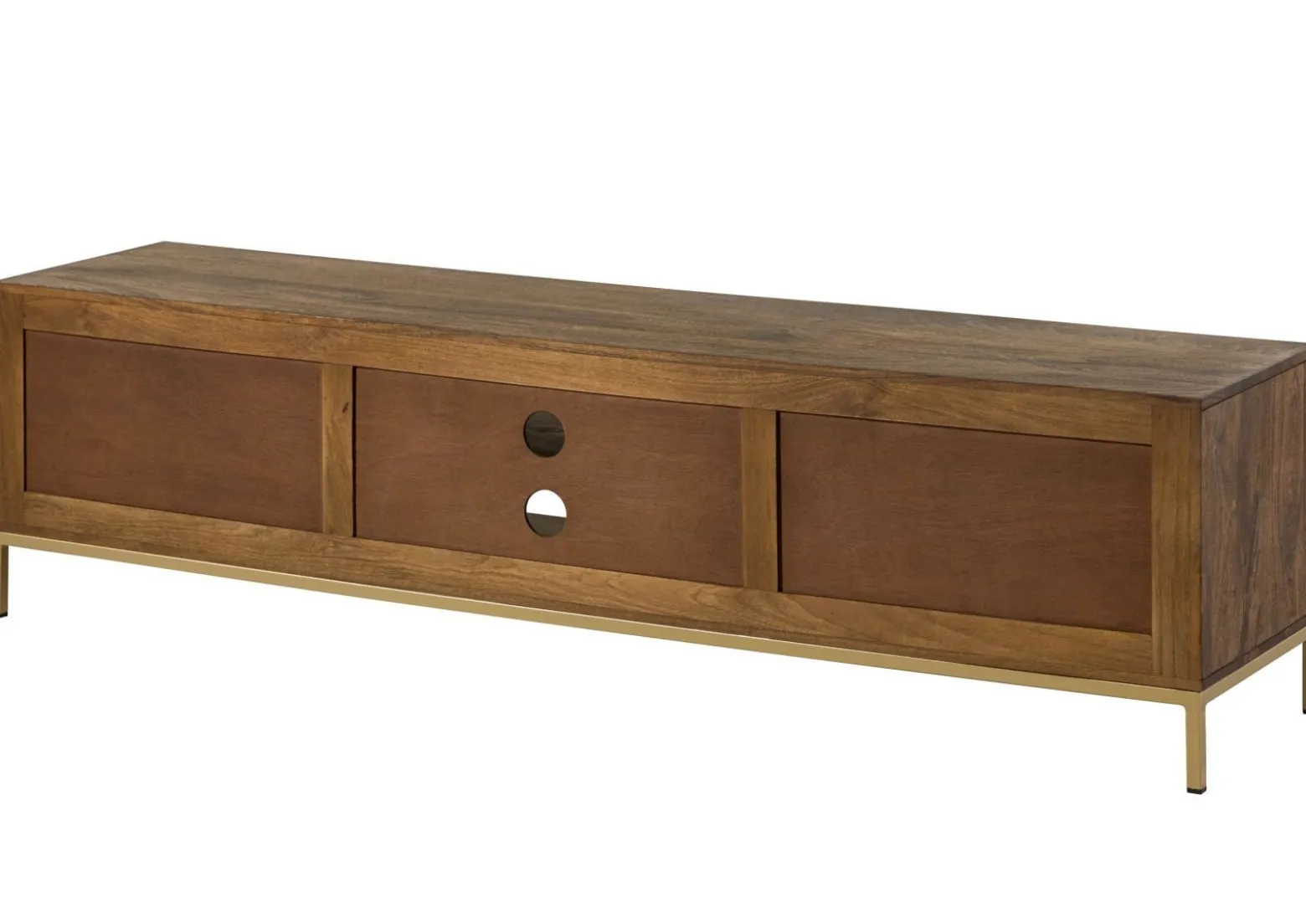 DIAMOND Szafka RTV #205 Mango olejowane + metal 190x45x50 cm